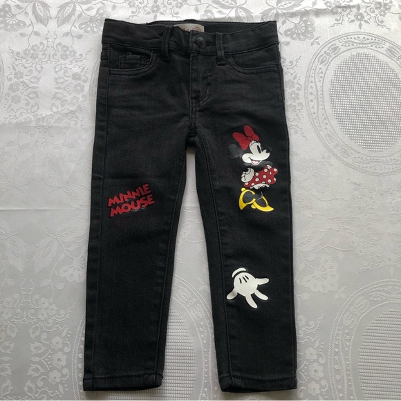 Levi’s Toddlers Black Jeans Denim Pants Girls Size 2T Disney Mickey Mouse Casual - Picture 11 of 16